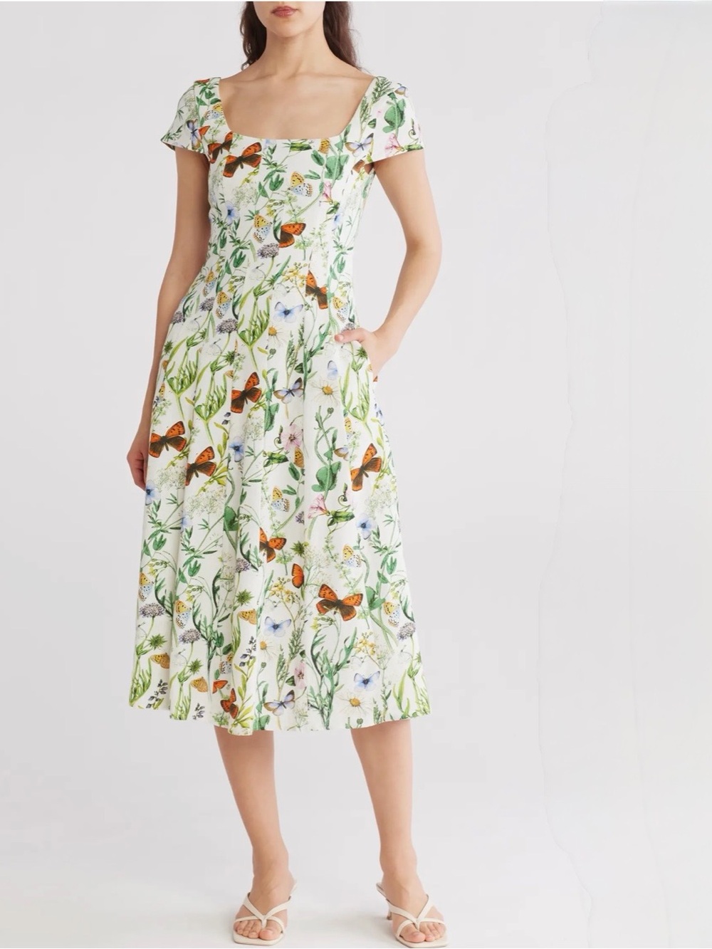NWT Avec Les Filles Floral Butterfly Dress Size 4